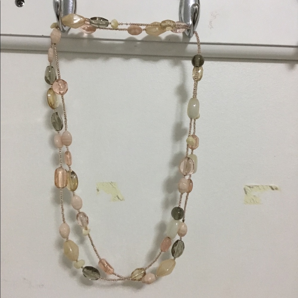 Necklace beads multi pastel colors